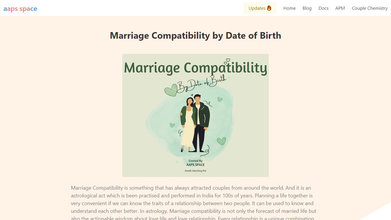 Marriage Compatibility with Date of Birth - aaps.space
